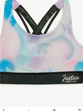 NWT Justice Tie Dye Butterfly Sports bra Large 12/14